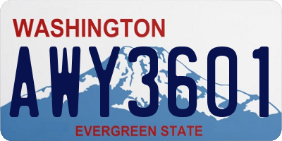 WA license plate AWY3601