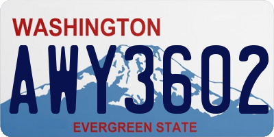 WA license plate AWY3602