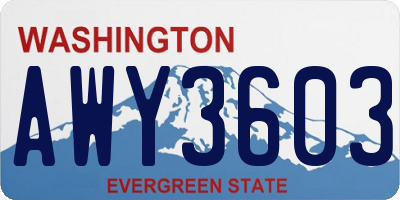 WA license plate AWY3603