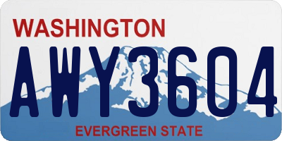 WA license plate AWY3604