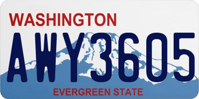 WA license plate AWY3605