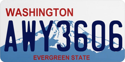 WA license plate AWY3606