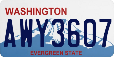 WA license plate AWY3607