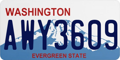 WA license plate AWY3609