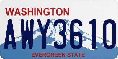 WA license plate AWY3610