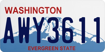 WA license plate AWY3611