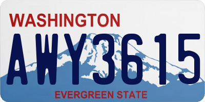 WA license plate AWY3615