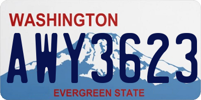 WA license plate AWY3623