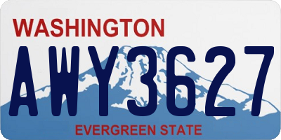 WA license plate AWY3627