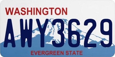 WA license plate AWY3629