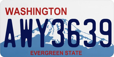 WA license plate AWY3639