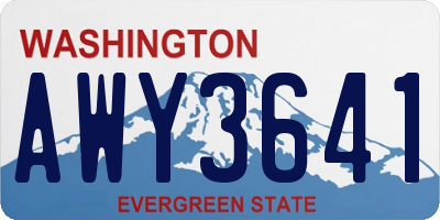 WA license plate AWY3641