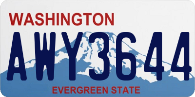 WA license plate AWY3644