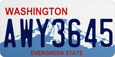 WA license plate AWY3645