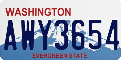 WA license plate AWY3654
