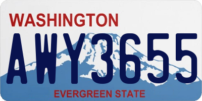 WA license plate AWY3655