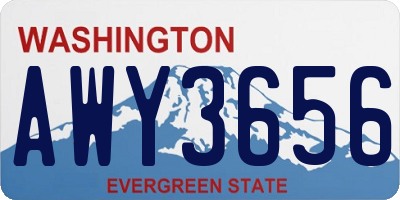 WA license plate AWY3656