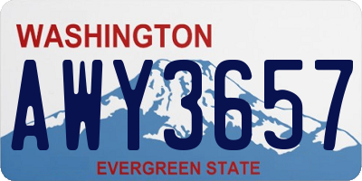 WA license plate AWY3657