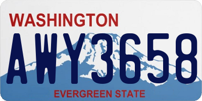WA license plate AWY3658
