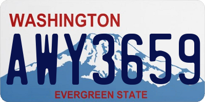 WA license plate AWY3659