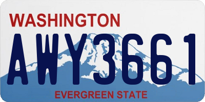 WA license plate AWY3661