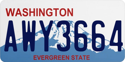 WA license plate AWY3664