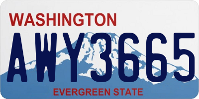 WA license plate AWY3665