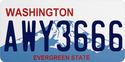 WA license plate AWY3666