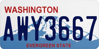 WA license plate AWY3667