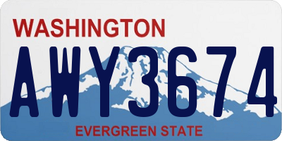 WA license plate AWY3674