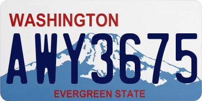 WA license plate AWY3675