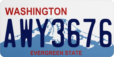 WA license plate AWY3676