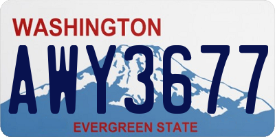 WA license plate AWY3677