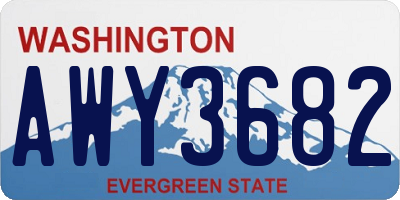 WA license plate AWY3682