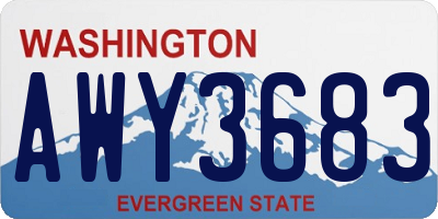 WA license plate AWY3683