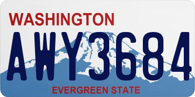 WA license plate AWY3684