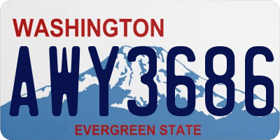 WA license plate AWY3686