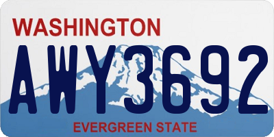 WA license plate AWY3692