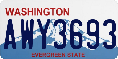WA license plate AWY3693