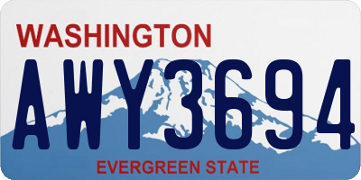 WA license plate AWY3694
