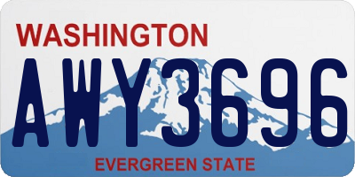 WA license plate AWY3696