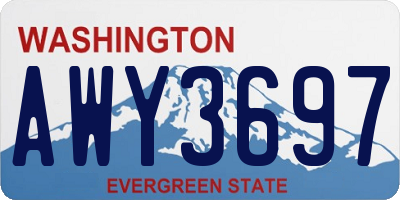 WA license plate AWY3697