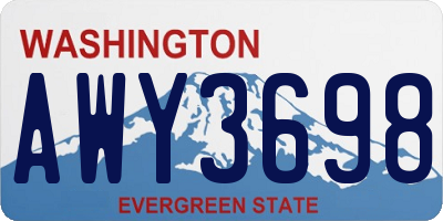 WA license plate AWY3698
