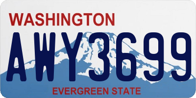 WA license plate AWY3699
