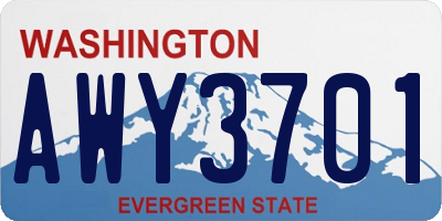 WA license plate AWY3701