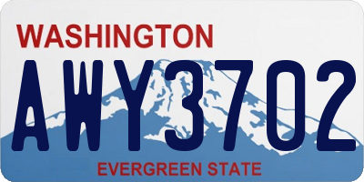 WA license plate AWY3702