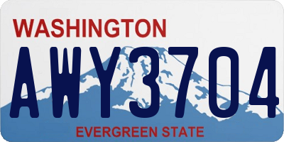 WA license plate AWY3704