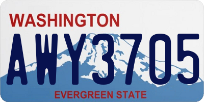 WA license plate AWY3705