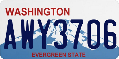 WA license plate AWY3706