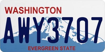 WA license plate AWY3707